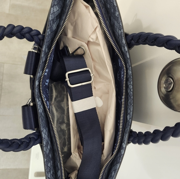 Loungefly Faux Denim Convertible Tote-Backpack NWT - Picture 6 of 11